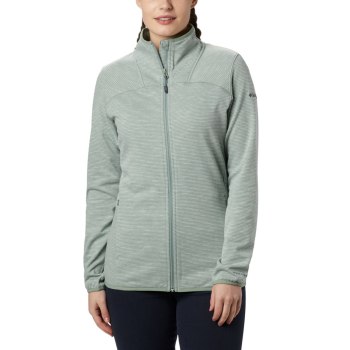 Columbia Firwood Camp Striped Full Zip Fleece, Chamarras Verdes Claro Para Mujer | 691830-OLY